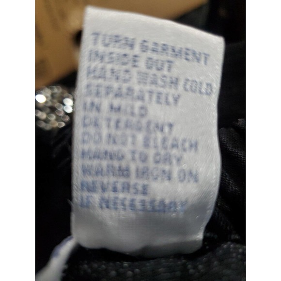 DG2 by Diane Gilman M/Tall Silver Beading Stretch Elastic Waist Black Jeans - Picture 11 of 12